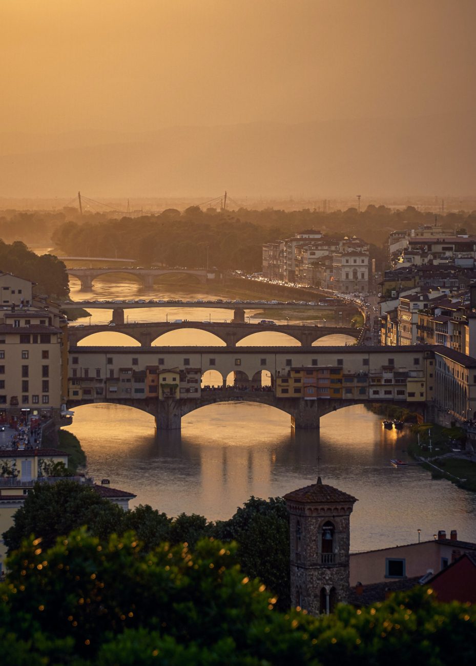 Ponte Vecchio in Florence / from Piazzale Michelangelo