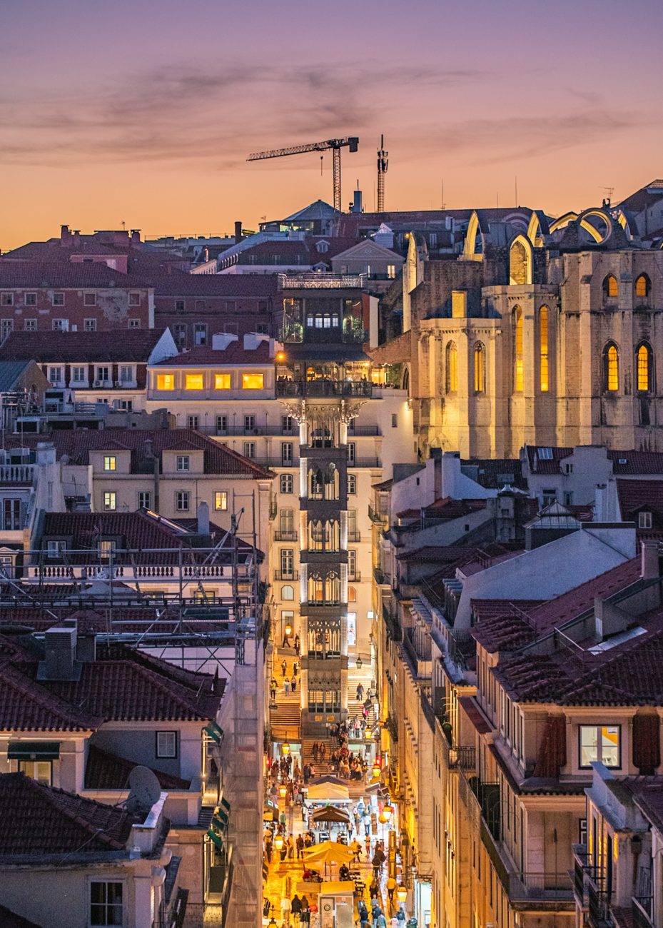 Sunset views from Terraço Editorial - one of the best restaurants with a view in Lisbon