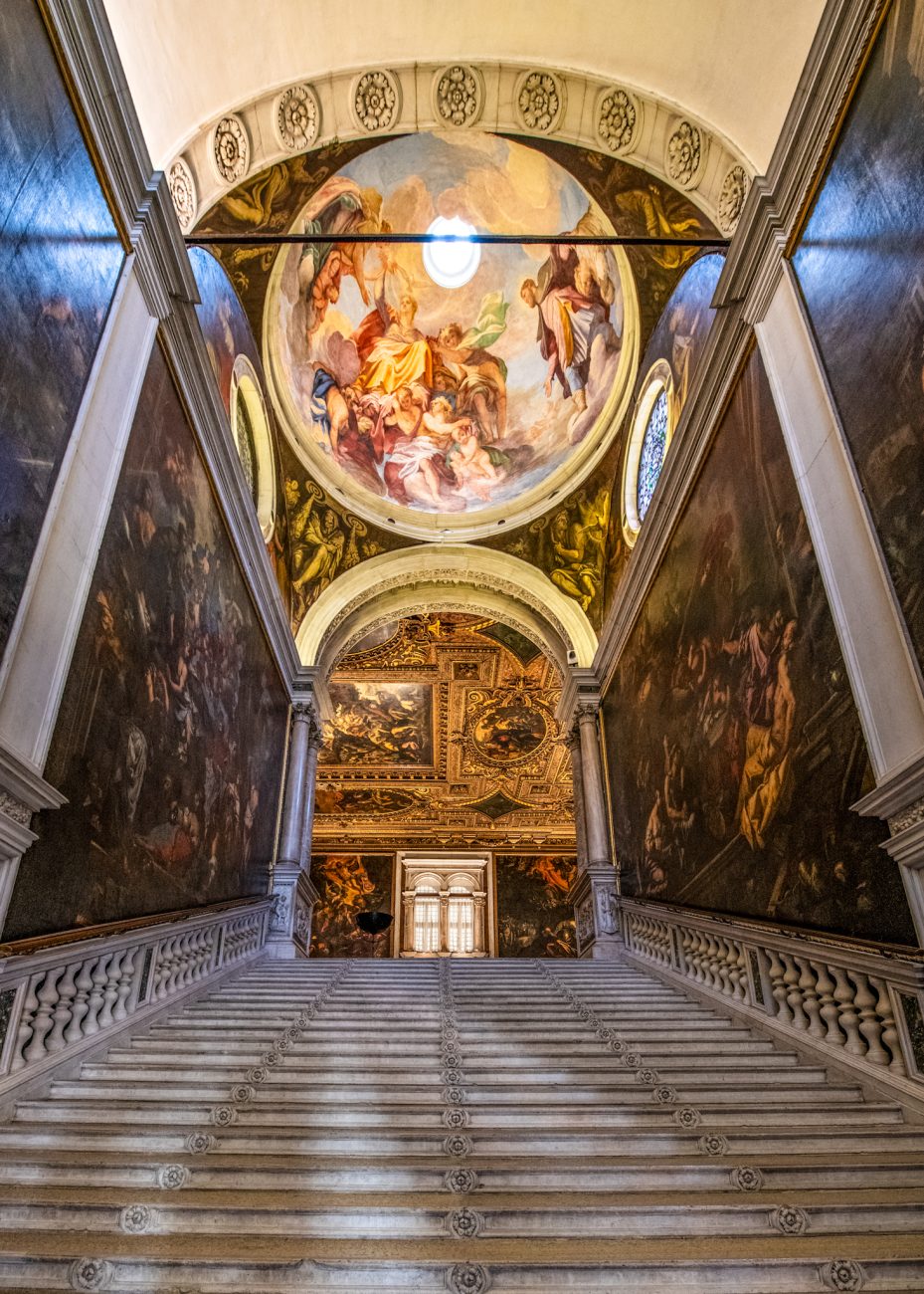Interior of Scuola Grande di San Rocco with Tintoretto paintings