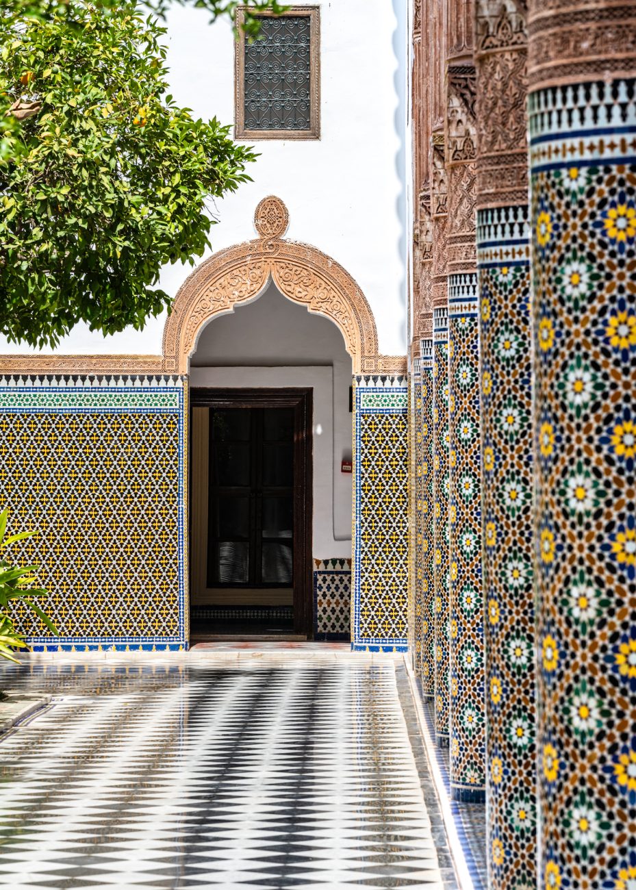 Zellige tiles in the interior of Bacha Coffee