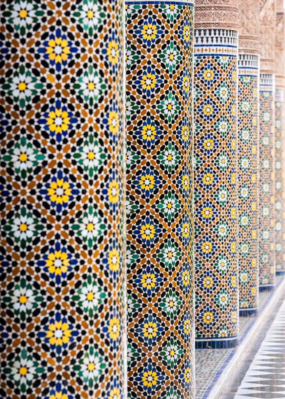 Interior of Bacha Coffee Marrakesh with elegant design and tiled walls