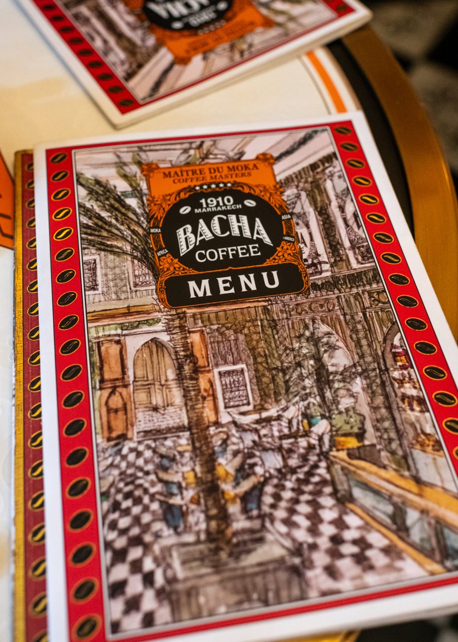 Bacha Coffee menu in Marrakesh