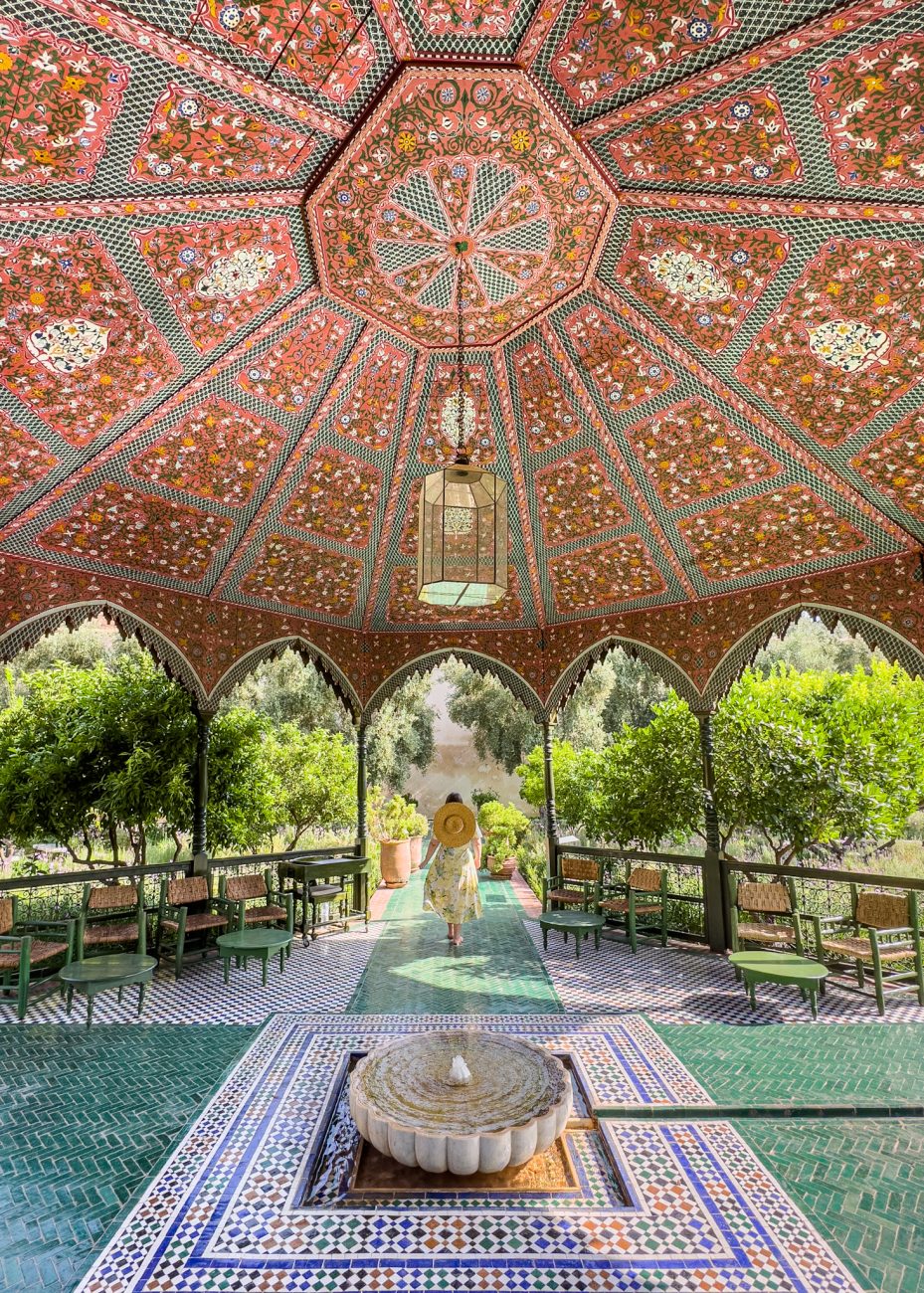 Beautiful details inside Le Jardin Secret in Medina of Marrakech