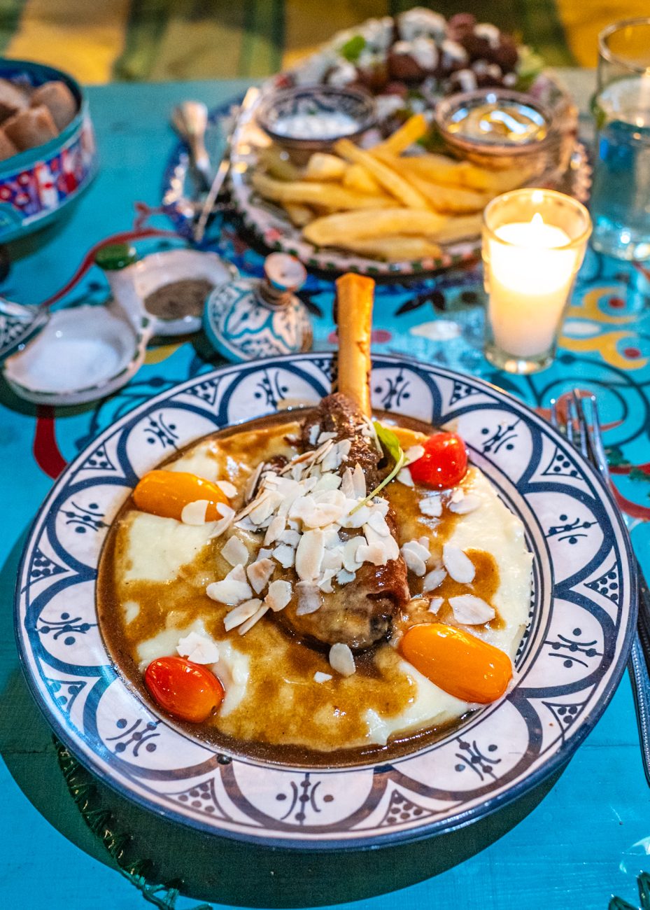 Traditional Moroccan slow-cooked lamb served at Folk Marrakech restaurant