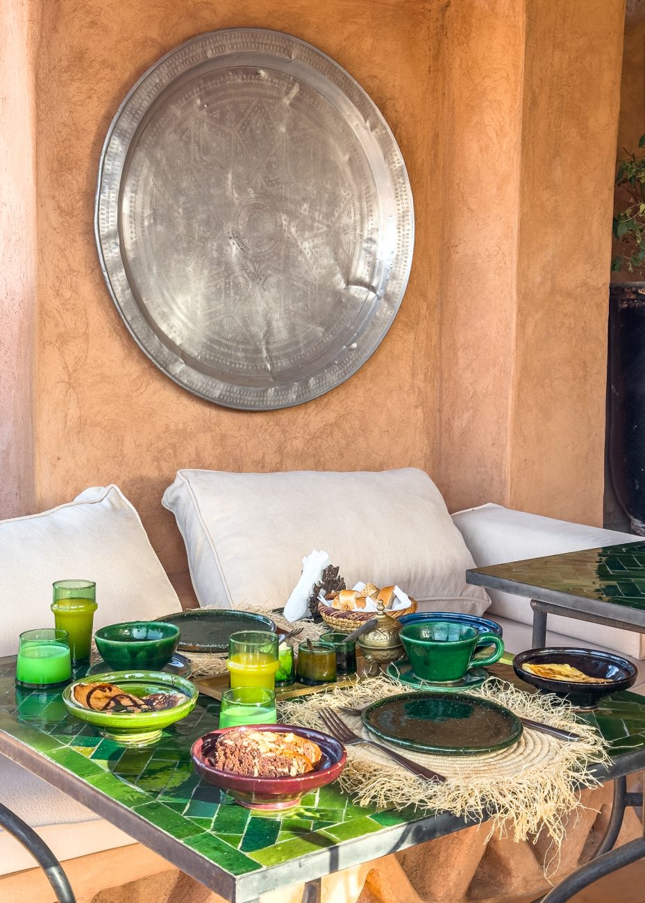 breakfast at the traditional riad in Marrakech