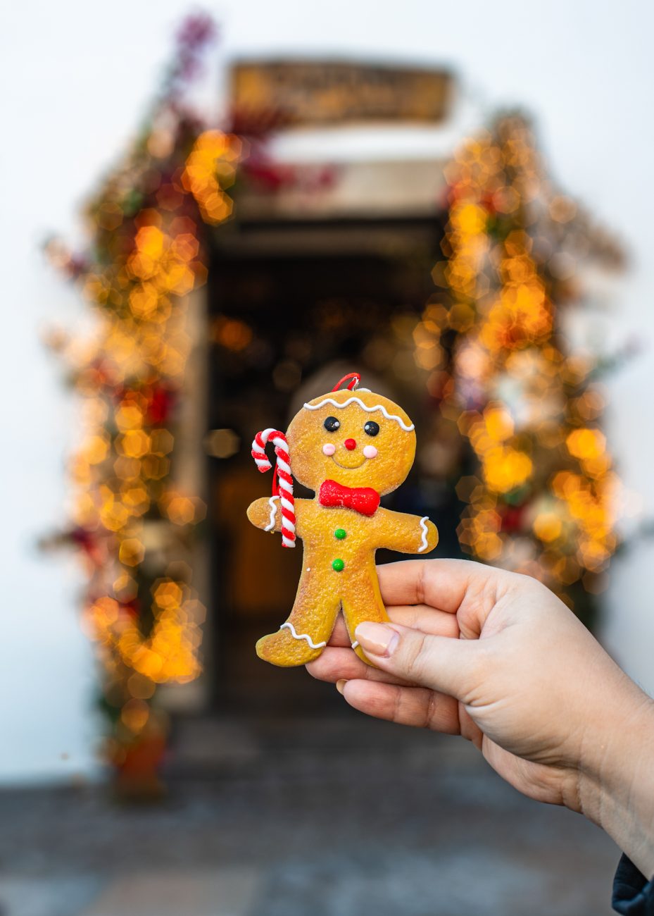 Christmas market stalls in Óbidos selling local crafts and treats