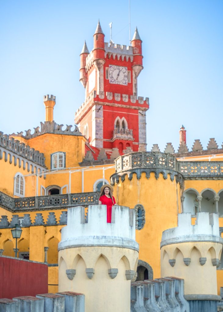 Colorful facade of Pena Palace in Sintra