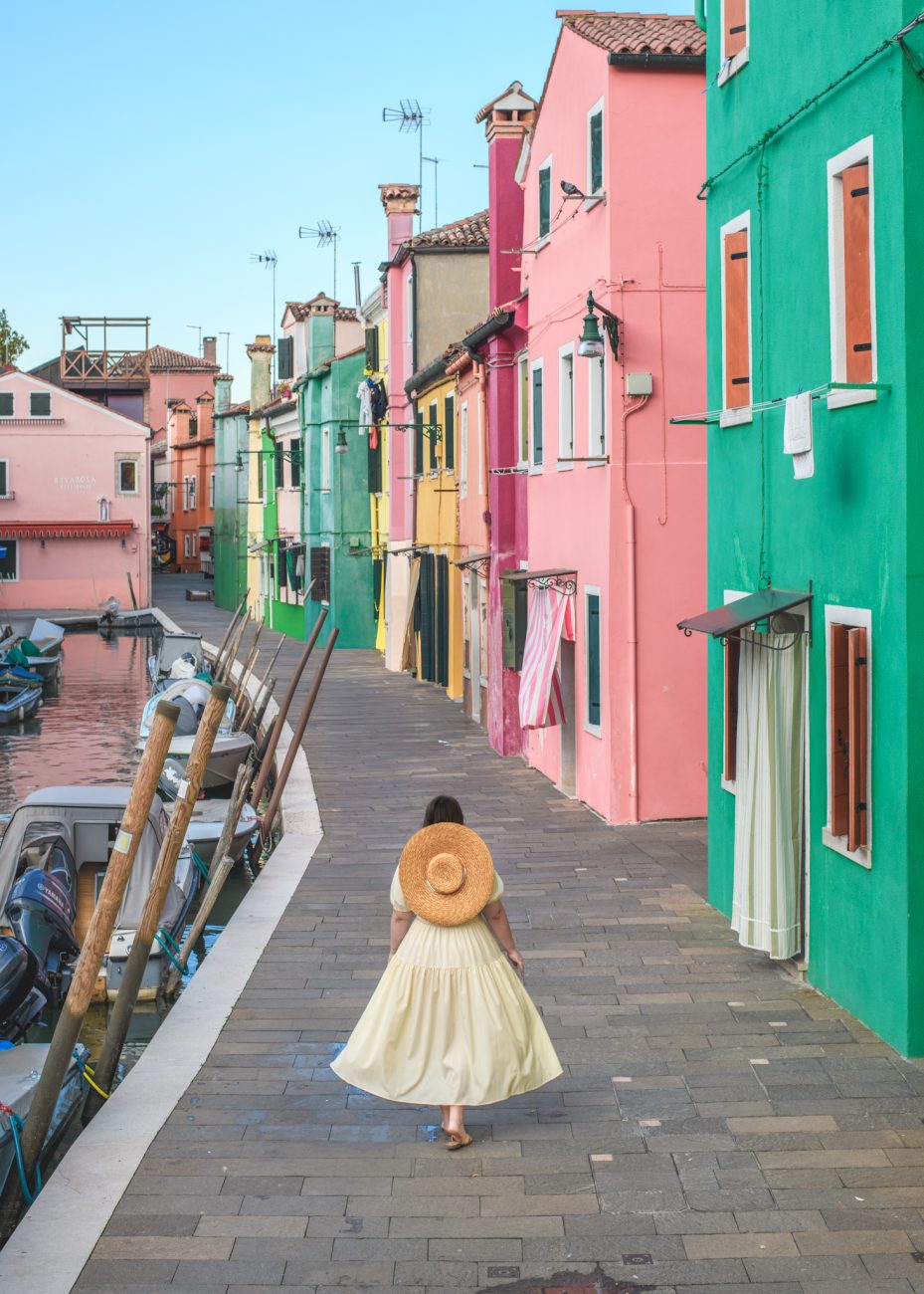 Colorful houses in Burano one of the Venice Instagram spots