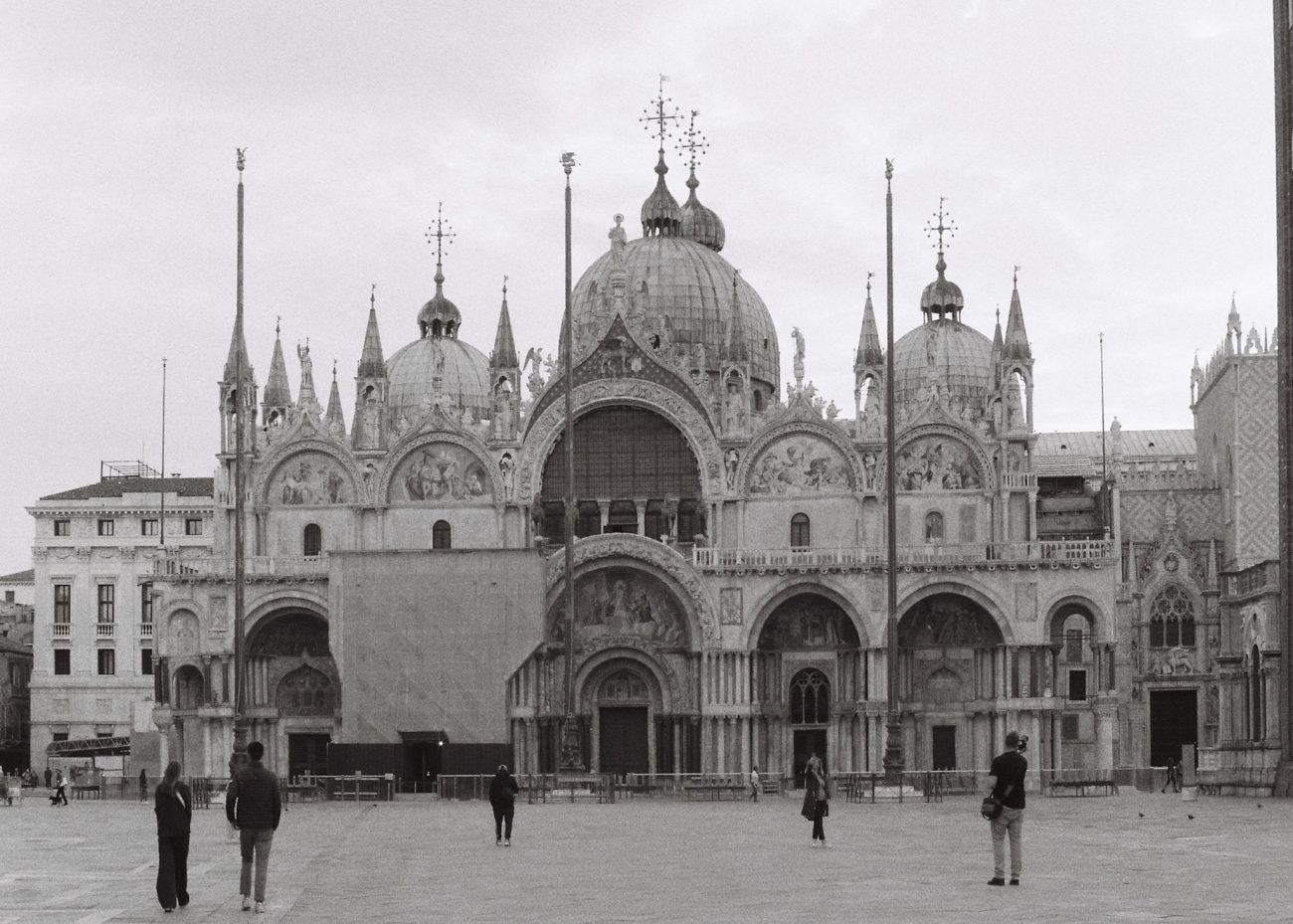 St. Mark’s Square in Venice photographed on black and white 35mm film