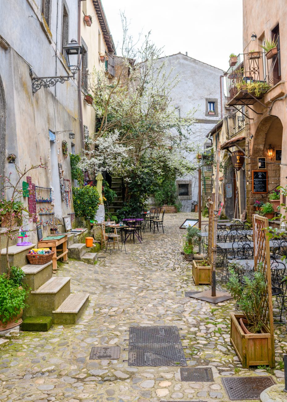 Off the beaten path travel destination Calcata Vecchia near Rome Italy