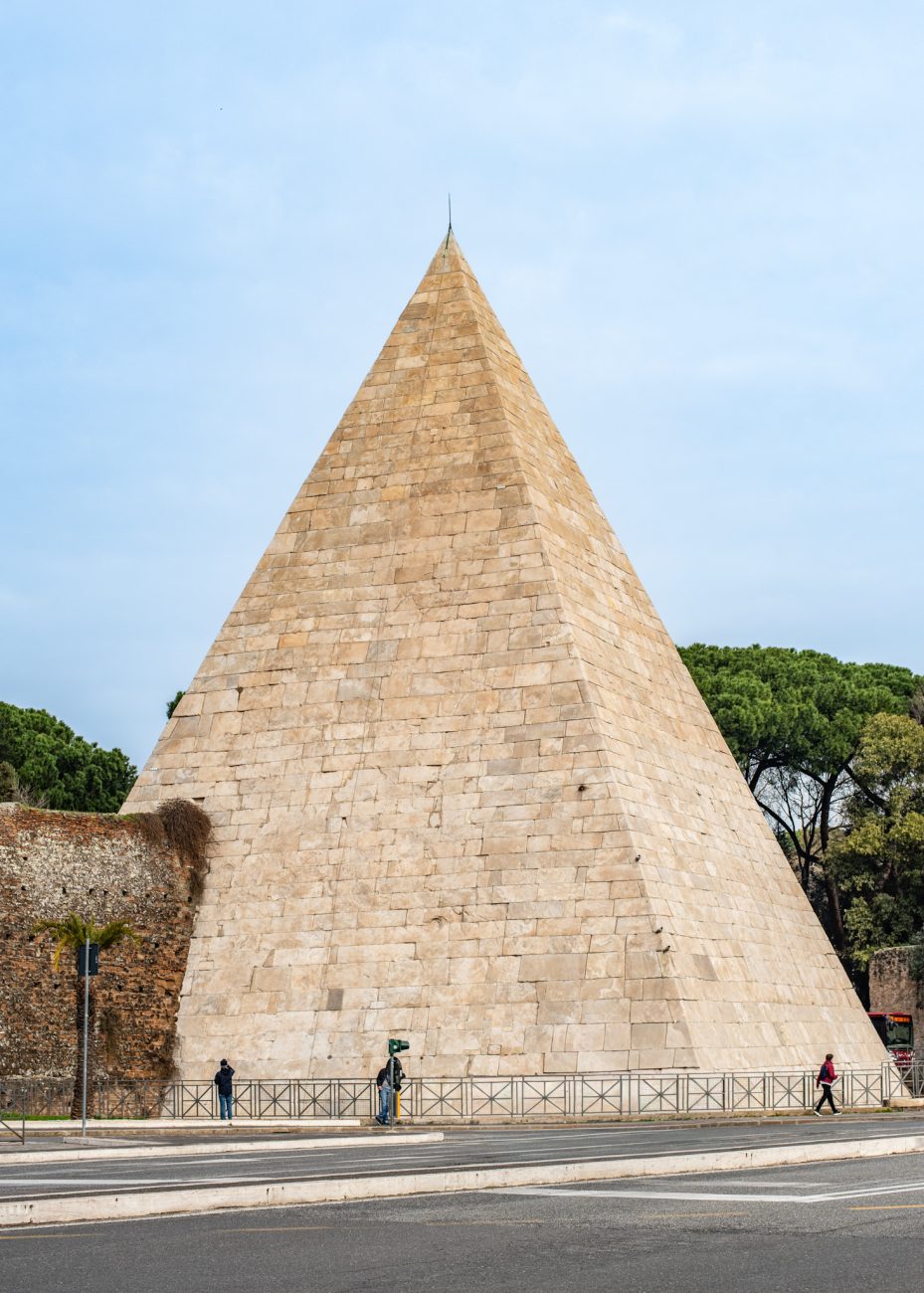 Pyramid of Cestius, an unusual monument in Rome