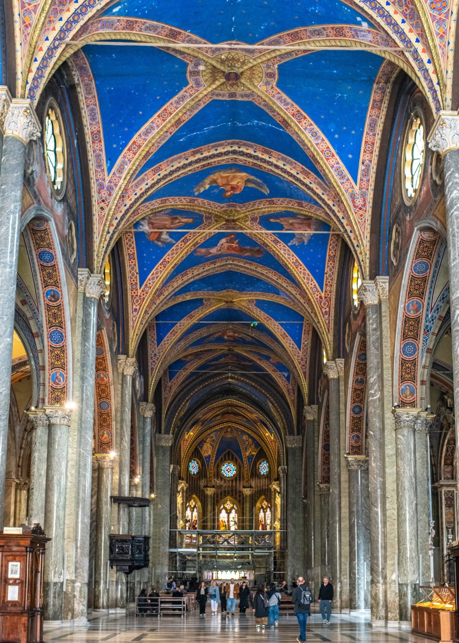 Interior of Santa Maria sopra Minerva, a unique church in Rome