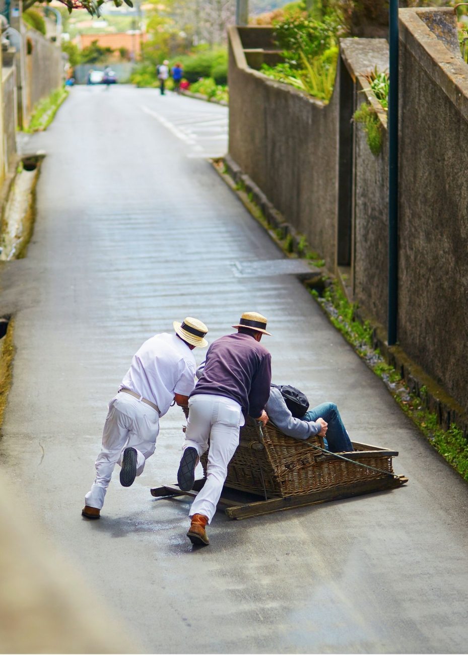 Toboggan ride in Madeira