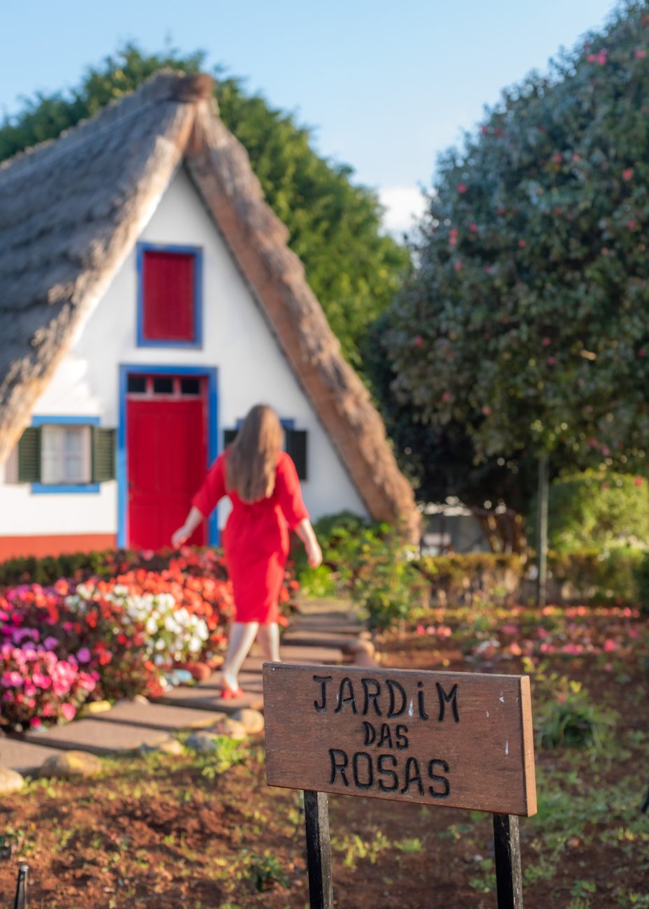 Iconic triangular houses in Madeira, Portugal