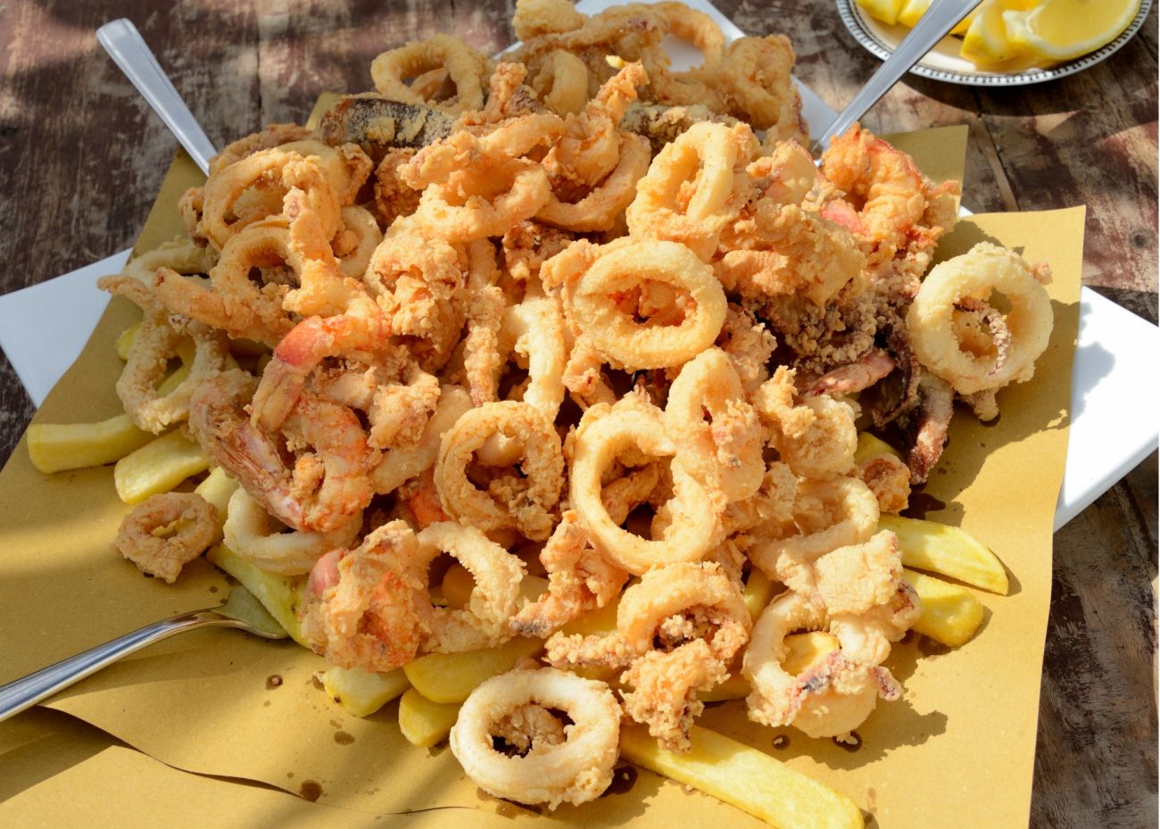 Fried seafood in Liguria