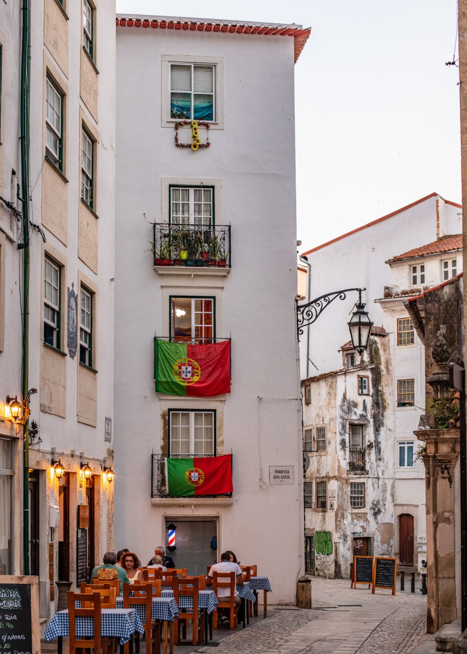 Historic streets in Coimbra Portugal old town