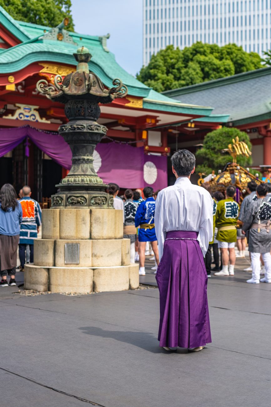Hie Shrine in central Tokyo, a historic Shinto sanctuary known for its traditional architecture and peaceful grounds