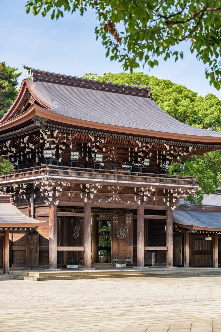 Meiji Shrine in Tokyo, a historic Shinto shrine surrounded by a peaceful forest near Harajuku