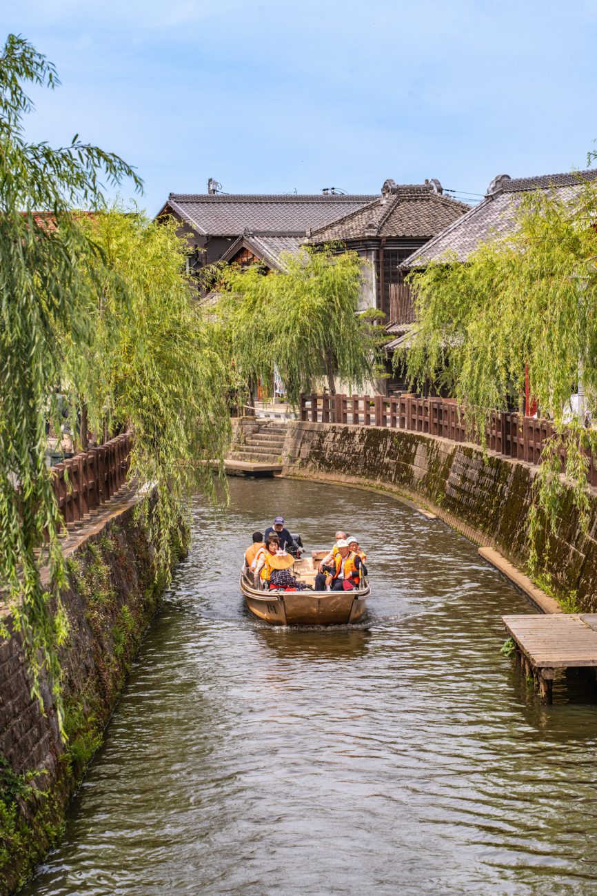 Sawara in Chiba, a historic town near Tokyo known for its traditional wooden buildings, canals, and old Japanese streets